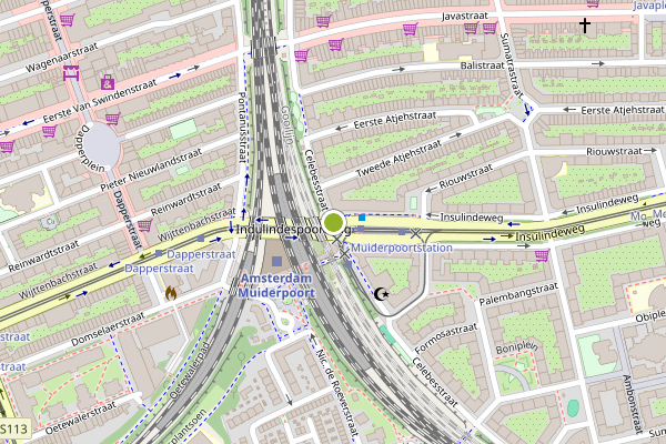 Ambulance-melding op Insulindeweg, Amsterdam op 1 juni, kaart-overzicht