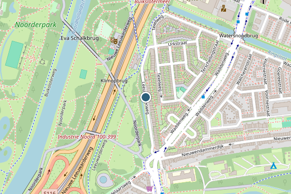 Politie-melding op Leeuwarderweg, Amsterdam op 1 juni, kaart-overzicht
