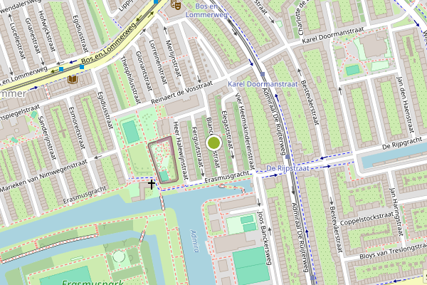 Ambulance-melding op Blancefloorstraat, Amsterdam op 1 juni, kaart-overzicht