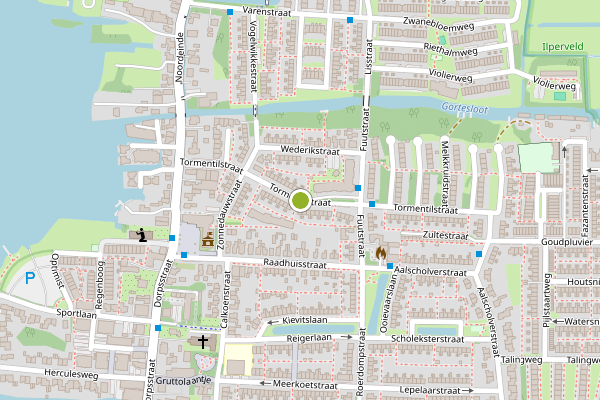 Ambulance-melding op Tormentilstraat, Landsmeer op 2 juni, kaart-overzicht