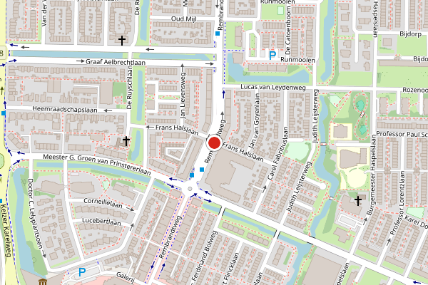 Brandweer-melding op Rembrandtweg, Amstelveen op 2 juni, kaart-overzicht