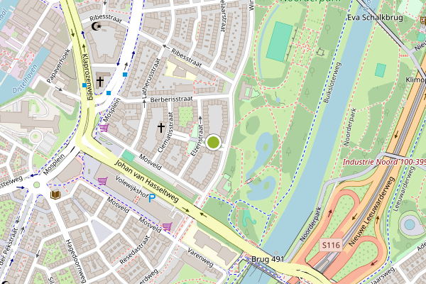 Ambulance-melding op Andoornstraat, Amsterdam op 2 juni, kaart-overzicht