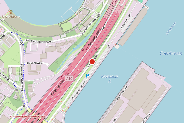 Brandweer-melding op Westerhoofd, Amsterdam op 2 juni, kaart-overzicht