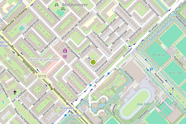 Ambulance-melding op Biothof, Amsterdam op 2 juni, kaart-overzicht