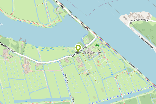Ambulance-melding op Overdiemerweg, Diemen op 19 april, kaart-overzicht