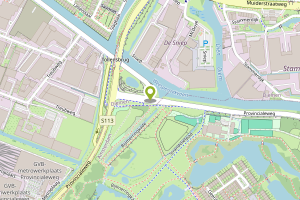 Ambulance-melding op Weesperstraat, Diemen op 19 april, kaart-overzicht