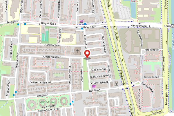 Brandweer-melding op Frankrijklaan, Haarlem op 24 april, kaart-overzicht