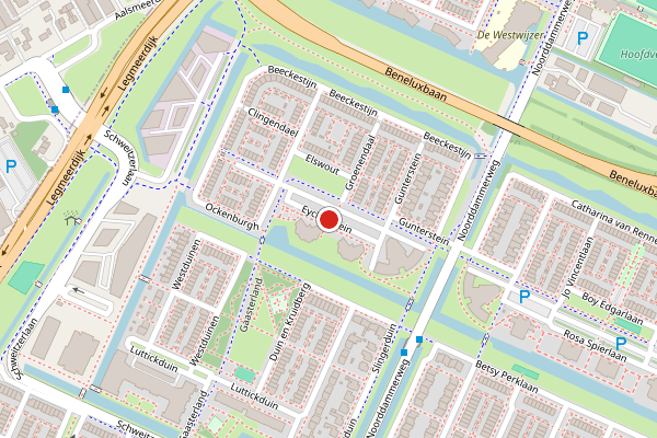 Brandweer-melding op Eyckenstein, Amstelveen op 2 juni, kaart-overzicht