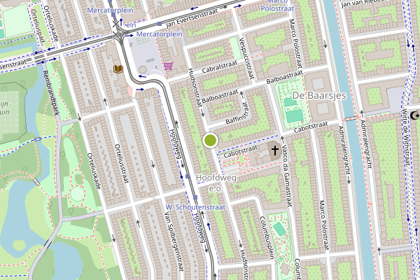 Ambulance-melding op Hudsonstraat, Amsterdam op 2 juni, kaart-overzicht