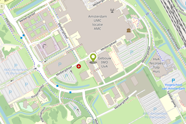 Ambulance-melding op Meibergdreef, Amsterdam op 29 april, kaart-overzicht