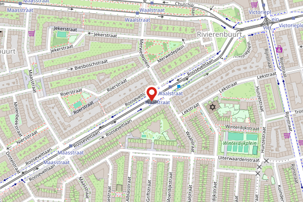 Brandweer-melding op Rooseveltlaan, Amsterdam op 29 april, kaart-overzicht
