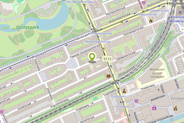 Ambulance-melding op Tweede Oosterparkstraat, Amsterdam op 29 april, kaart-overzicht
