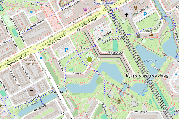 Ambulance-melding op Gooioord, Amsterdam op 3 juni, kaart-overzicht