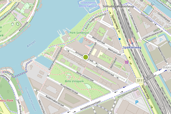 Ambulance-melding op Amstelvlietstraat, Amsterdam op 3 juni, kaart-overzicht