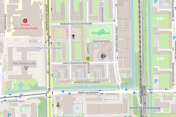 Ambulance-melding op Elisabeth Boddaertstraat, Amsterdam op 3 juni, kaart-overzicht