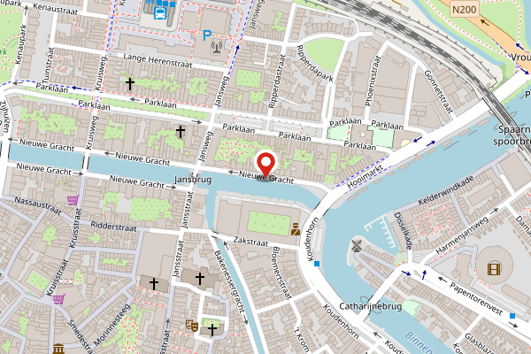 Brandweer-melding op Nieuwe Gracht, Haarlem op 29 april, kaart-overzicht