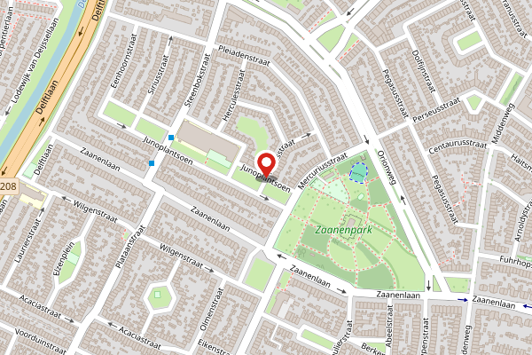 Brandweer-melding op Junoplantsoen, Haarlem op 28 april, kaart-overzicht