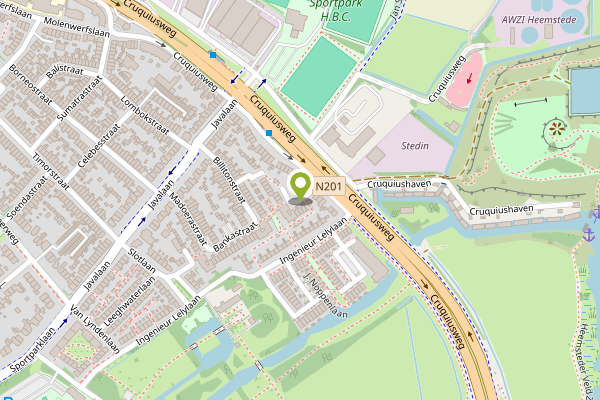 Ambulance-melding op Floresstraat, Heemstede op 30 april, kaart-overzicht