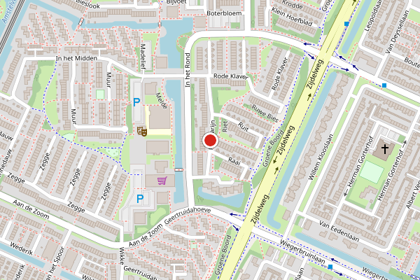 Brandweer-melding op Rosmarijn, Uithoorn op 3 juni, kaart-overzicht