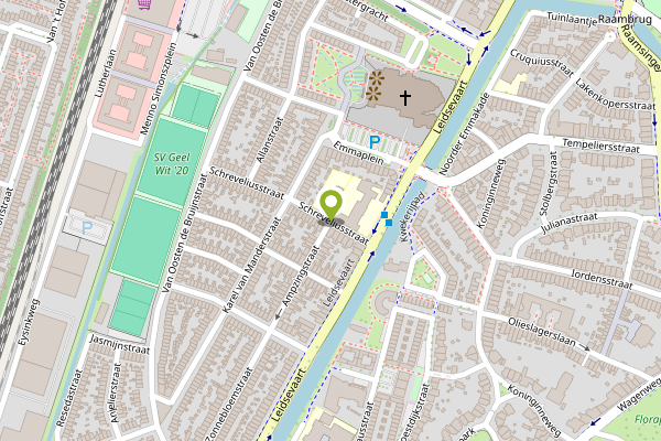 Ambulance-melding op Schreveliusstraat, Haarlem op 24 april, kaart-overzicht