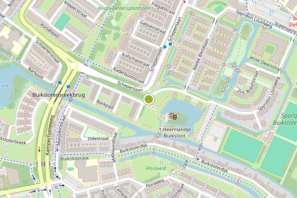 Ambulance-melding op Spyridon Louisweg, Amsterdam op 3 juni, kaart-overzicht