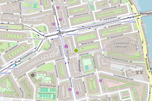 Ambulance-melding op Vechtstraat, Amsterdam op 3 juni, kaart-overzicht
