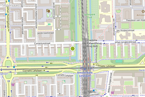Ambulance-melding op Comeniusstraat, Amsterdam op 3 juni, kaart-overzicht
