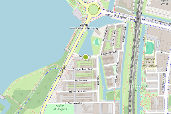 Ambulance-melding op Louvrelaan, Amsterdam op 3 juni, kaart-overzicht