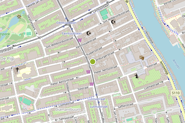 Ambulance-melding op Rustenburgerstraat, Amsterdam op 3 juni, kaart-overzicht