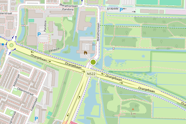 Ambulance-melding op Marathonlaan, Amstelveen op 3 juni, kaart-overzicht