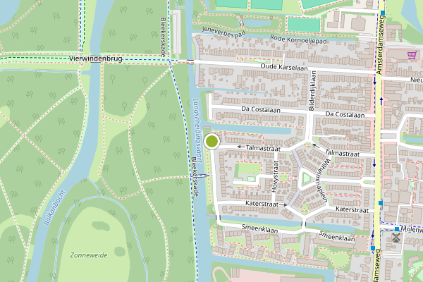 Ambulance-melding op Landscheidingskade, Amstelveen op 3 juni, kaart-overzicht