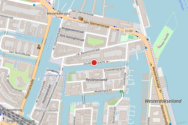 Brandweer-melding op Zoutkeetsgracht, Amsterdam op 3 juni, kaart-overzicht
