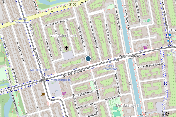 Politie-melding op Vespuccistraat, Amsterdam op 3 juni, kaart-overzicht