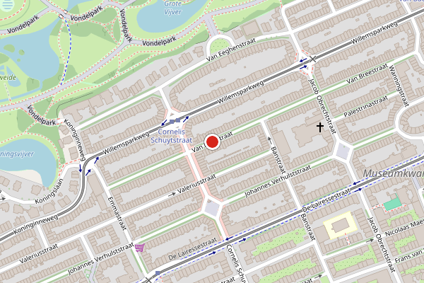 Brandweer-melding op Van Breestraat, Amsterdam op 3 juni, kaart-overzicht
