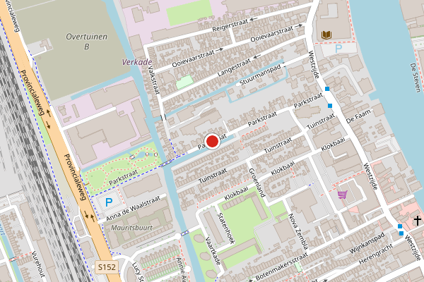 Brandweer-melding op Parkstraat, Zaandam op 3 juni, kaart-overzicht