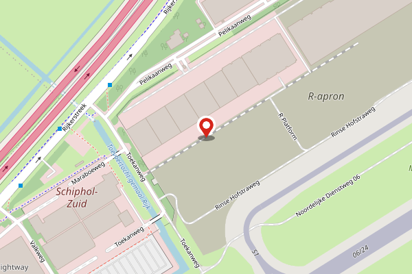 Brandweer-melding op Rinse Hofstraweg, Schiphol op 22 april, kaart-overzicht