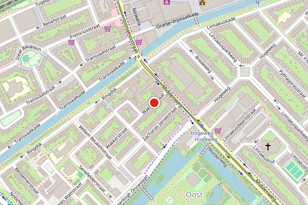 Brandweer-melding op Wakkerstraat, Amsterdam op 3 juni, kaart-overzicht