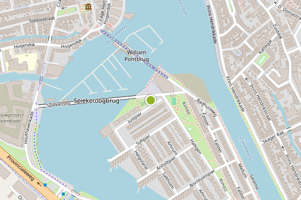 Ambulance-melding op Justpier, Zaandam op 3 juni, kaart-overzicht