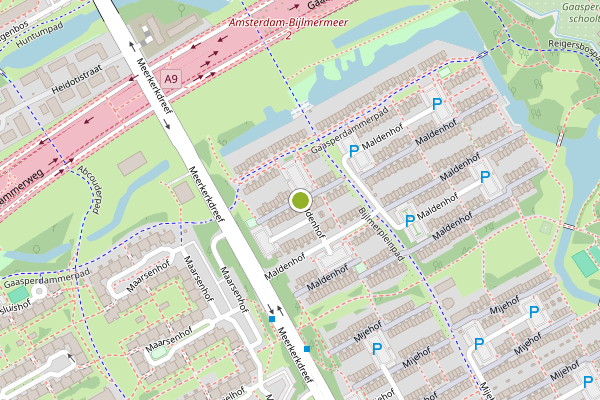 Ambulance-melding op Maldenhof, Amsterdam op 3 juni, kaart-overzicht
