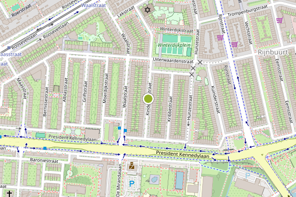 Ambulance-melding op Kinderdijkstraat, Amsterdam op 3 juni, kaart-overzicht