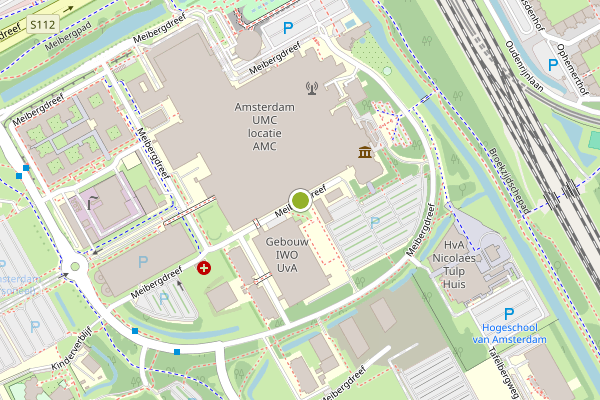 Ambulance-melding op Meibergdreef, Amsterdam op 3 juni, kaart-overzicht