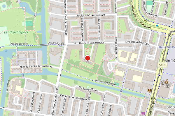 Brandweer-melding op Bernard Loderstraat, Amsterdam op 3 juni, kaart-overzicht