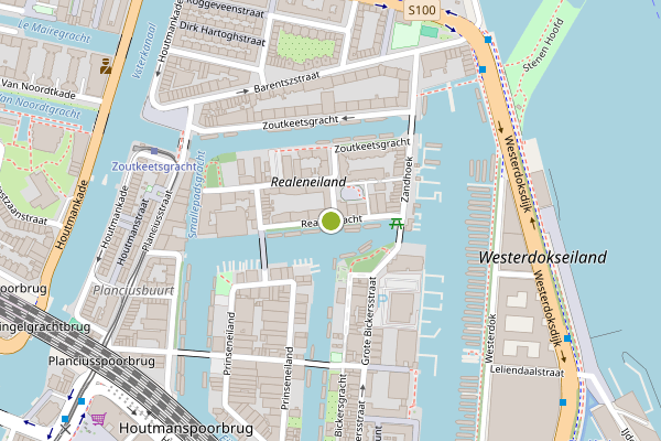 Ambulance-melding op Realengracht, Amsterdam op 4 juni, kaart-overzicht