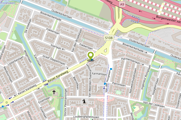 Ambulance-melding op Keizer Karelweg, Amstelveen op 30 april, kaart-overzicht
