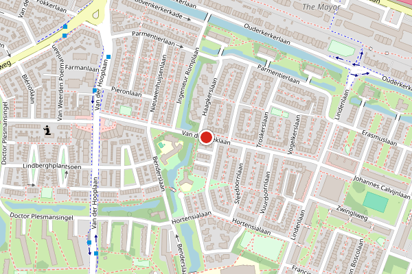 Brandweer-melding op Van der Leeklaan, Amstelveen op 4 juni, kaart-overzicht