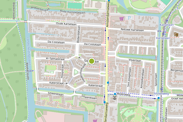 Ambulance-melding op Talmastraat, Amstelveen op 4 juni, kaart-overzicht
