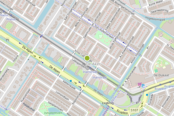 Ambulance-melding op Ernst Cahnsingel, Amsterdam op 4 juni, kaart-overzicht