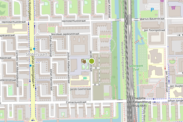 Ambulance-melding op Jacob Geelstraat, Amsterdam op 4 juni, kaart-overzicht