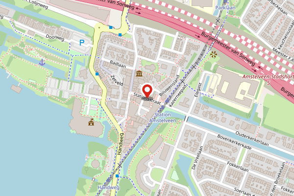 Brandweer-melding op Stationsstraat, Amstelveen op 29 april, kaart-overzicht