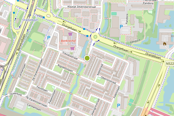 Ambulance-melding op Traviatastraat, Amstelveen op 4 juni, kaart-overzicht
